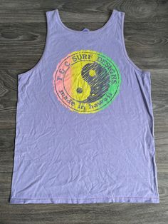 A SWEET vintage tank. Beautiful rainbow neon yin yang graphic. LIghtly worn. EXCELLENT condition. Check out other sensational vintage tees in my shop https://www.etsy.com/shop/sweetVTGtshirt Label: Royal. USA Made Measurements (inches): Pit to Pit: 20 1/2 Bottom Hem: 21 Shoulders: 12 1/2 Total length: 29 1/2 Size: Fits like an adult Medium. Tag reads Large. Please see measurements for most accurate sizing. Please note that pieces are measured while laying flat. Please double where appropriate. T Sleeveless Multicolor Graphic Print T-shirt, Casual Graphic Print Tank Top For Streetwear, Casual Printed Tank Top, Casual Screen Print Tank Top, Casual Racerback Top With Graphic Print, Retro Racerback Tank Top With Graphic Print, Retro Screen Print Tank Top For Summer, Purple Graphic Print Sleeveless Tops, Casual Crew Neck Tank Top With Graphic Print