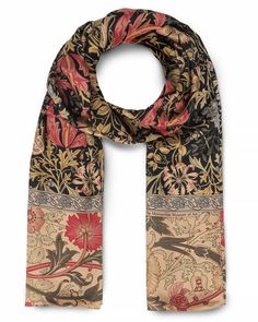 PRICES MAY VARY. The Metropolitan Museum’s elegant scarf is inspired by the John Henry Dearle (British, 1860-1932) 1896 wallpaper design titled “Compton”. Dearle was a British textile and stained-glass designer who was a chief designer of the William Morris interior design firm Morris & Co. The scarf features the different shades that evoke the botanical and floral design of the original wallpaper. Silk crepe de chine. 64” x 18". Dry Clean Only. From the Metropolitan Museum of Art Collection The William Morris Interior, Jeans Crafts, Patchwork Scarf, William Morris Designs, Elegant Scarves, Tapestry Pillow, John Henry, Floral Silk Scarf, Different Shades Of Green