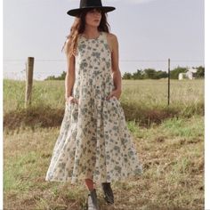 Reposhing This Item I Purchased From @Reshy123. Loved It, But Ready To Rotate For Something New. Questions? Leave A Comment Below! The Great Dresses, Dress Drop Waist, Blue Flower Print, Blue Bonnet, Emily And Meritt, White Booties, Yellow Midi Dress, Date Dresses, Shirt Dress Style