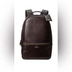 Crafted From Smooth Full-Grain Leather, This Backpack Is Designed With A Streamlined Silhouette. A Padded Internal Sleeves Keeps Laptops And Tablets Secure. Luxury Leather Backpack With Leather Trim, Designer Backpack For Formal Occasions, Designer Formal Backpack, Classic Leather Backpack With Leather Lining For On-the-go, Luxury Backpack With Leather Lining For On-the-go, Designer Rectangular Backpack For Formal Occasions, Designer Rectangular Formal Backpack, Designer Formal Rectangular Backpack, Business Backpack With Leather Trim In Brown