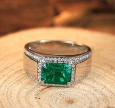 This Ring is made of Lab Emerald Gemstone, The Metal Is 925 Sterling Silver and also available in 9k,14k, 18k Solid Gold. Emerald Ring Men, 925 Sterling Silver/9k,14k,18k Solid Gold Emerald ring For men, Ring For women, may  Birthstone,8x10 emerald cut Emerald, Wedding Ring,Gift For Husand/Father, Gift For wife/mother, Emerald Jewelry, Bridal Ring, Emerald Ring Gold, Emerald Ring Rose Gold, Emerald Ring White Gold Product Details: - Material:- 925 Sterling Silver/9k/14k/18k Solid Gold Main Stone Luxury Men's Green Sterling Silver Ring, Luxury Men's Rectangular Gemstone Ring, Emerald Diamond Ring Men, Men Emerald Ring, Male Ring Design For Men, Emerald Ring For Men, Emerald Mens Ring, Emerald Ring White Gold, Rose Gold Emerald Ring