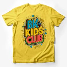 BK Kids Club Retro T-Shirt, Vintage Logo Tee, Colorful Graphic Design, Unisex Fashion Male T-Shirt Custom graphic T-Shirt.Customize your color