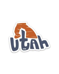 the utah logo is shown in blue, orange and gray colors on a white background