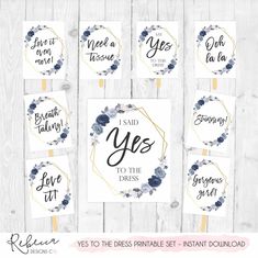 the printable set includes six different sayings