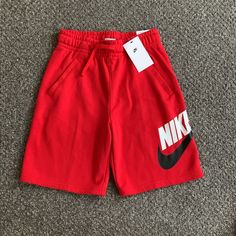 Brand Brew Nike Shorts Boys Size Large Red Standard Fit Nike Cotton Shorts For Playwear, Nike Bottoms For Playwear In Short Style, Sporty Red Shorts For Playwear, Red Bottoms For Spring Playwear, Casual University Red Bottoms In Short Length, Casual University Red Short Bottoms, Casual University Red Short-length Bottoms, Casual Red Shorts, Red Sports Bottoms For Spring