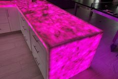 a counter top that has some lights on it