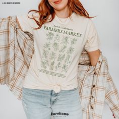 "This Unisex garment-dyed t-shirt features a list of herbs & spices with hand-drawn plant illustrations. It is the perfect gift for gardeners, chefs, homemakers & more! » A B O U T « ‣ This item is made to order using direct-to-garment (DTG) printing technology. This digital process involves the printer inks being jetted or sprayed onto the textile by a print head after the garment goes through a pre-treatment machine to create a stronger bond between garment fibers and the pigmented inks. ‣ Thi List Of Herbs, Plant T Shirt, Garden Cottagecore, Plant Illustrations, Gardening Shirt, Gift For Gardener, Herbs Spices, Gardening Shirts, Locally Grown