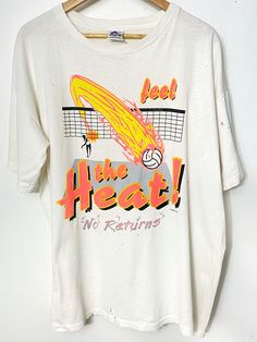 Vintage 90s EASTBAY athletics VolleyballTee Flames T-shirt XL Marked 1994 90s T Shirt Design, 90s Sports T-shirt For Summer, Summer Throwback Tops With Graphic Print, Summer T-shirt With Screen Print For Sports Events, Summer Sports Events T-shirt With Screen Print, Retro Sports T-shirt For Summer, 90s Style Screen Print T-shirt For Sports Events, 90s Summer Sports T-shirt, 90s Graphic Print Sports Top