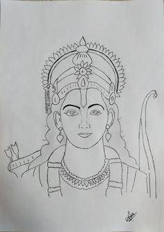 Ram Lala Drawing Sketch, Ram Easy Drawing, Ram Pencil Sketch, Cute God Drawing, Sri Ram Drawing, Ram Drawing Easy, God Drawing Easy, Drawing Of God, Ram Ji Drawing