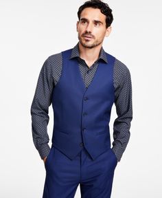 in stock Fitted Blue Suit With Pockets, Blue Fitted Suits With Pockets, Fitted Blue Suits With Pockets, Classic Blue Sleeveless Outerwear, Navy Fitted Classic Vest, Classic Navy Fitted Vest, Classic Fitted Navy Vest, Casual Fitted Blue Suits, Blue Fitted Casual Suits