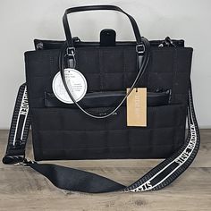 Nwt Steve Madden Canvas Tote Bag Interior Pouch Can Be Used As Crossbody Bag With Long Strap Work Travel Bag, Steve Madden Purse, Uniqlo Bags, Vintage Chanel Handbags, Bag Interior, Oversized Tote Bag, Leather Duffle Bag, Leather Duffle, Steve Madden Bags