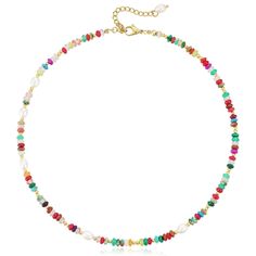 PRICES MAY VARY. Design: Handmade gemstones necklace combines colorful natural stones and small pearls, 14k gold beads interspersed throughout the necklace elevate the overall fashion appeal, making it a trendy piece for any occasion Size: Beaded Choker Necklace is 15 "+ 2 " length, perfect for wearing as a choker necklace or layering with other necklaces for a stylish look High-quality necklace: Made with natural gemstone, the necklace is durable and long lasting, easy to wear construction that Colorful Choker Necklace, Overall Fashion, Colorful Choker, Bead Choker, Necklace Stone, Beaded Choker Necklace, Seed Bead Necklace, Pearl Gemstone, Colourful Necklace