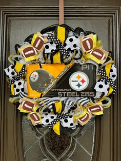 a football wreath on the front door