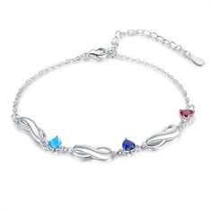 PRICES MAY VARY. 💗Birthstone Fashion Jewelry– This birthstones bracelet can be customized with 1/2/3/4/5/7 names & 1/2/3/4/5/7 birthstones.You can customize friendship bracelets, family bracelets, mother's day bracelets, wedding bracelets. 💗Best Personlized Gifts - The combination of infinite shape and 1/2/3/4/7 birthstones & names.It is a unique personalized gifts for women,a charm bracelets for women,personalized name bracelet,and mom jewelry. 💗High Quality Bracelet- No nickel, no lead, no Adjustable Silver Crystal Bracelet With Birthstone, Adjustable Silver Birthstone Crystal Bracelet, Adjustable Silver Crystal Bracelet For Mother's Day, Nickel Free Silver Name Bracelet, Personalized Silver Crystal Bracelet For Gift, Nickel-free Silver Name Bracelet, Personalized Blue Sterling Silver Bracelets, Adjustable Charm Bracelet With Birthstone, Adjustable Birthstone Charm Bracelet