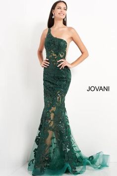 Jovani 02895 Long Fitted One Shoulder Sheer Sequin Lace Prom Dress Pag – Glass Slipper Formals Embellished Prom Dress, Prom Mermaid, Pageant Gown, Jovani Prom, Lace Prom Dress, Jovani Dresses, Unique Prom Dresses, Evening Gowns Elegant, Pageant Gowns