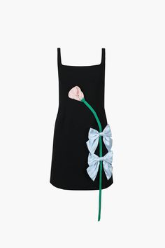 FAIRFIELD DRESS – SANDY LIANG Nyc Fits, Sandy Liang, Applique Dress, Rose Dress, A Rose, Dress With Bow, Outfits Casuales, Look Cool, Pretty Dresses