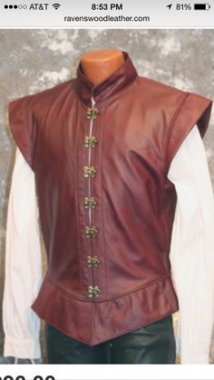 doublet Gothic Waistcoat, Smart Casual Jackets, Steampunk Vest, Elegant Vest, High Collar Shirts, Women Costumes, Medieval Costume, Medieval Clothing, Medieval Fashion