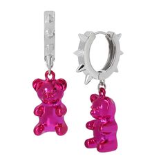 Bear Jewelry, Makeup Accesories, Bear Earrings, Gummy Bear, Betsey Johnson Jewelry, Faux Stone, Huggie Earrings, Gummy Bears, Jewelry Inspo