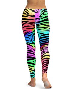 The Gearbunch Colorful Zebra Striped Leggings are signature Gearbunch......bright, colorful, unique, super soft, stretchy and comfortable to wear. A rainbow of vibrant colors' blue, green, pink, black, yellow, orange and purple, they are perfect for your active lifestyle and can be worn at anytime, anywhere.Be Happy, Be Bright, Be You with Gearbunch Trendy Stretch Colorful Pants, Stretch Multicolor Full-length Bottoms, Multicolor High Stretch Workout Pants, Stretch Multicolor Pants, Stretch Multicolor Full-length Pants, Multicolor Stretch Full-length Pants, Fun Multicolor Pants For Spring, Fun Multicolor Spring Pants, Playful Multicolor Spring Pants