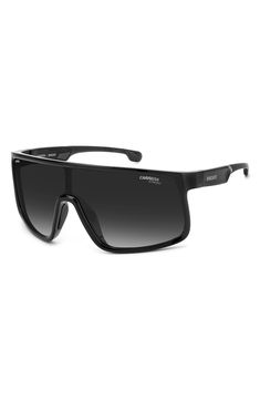 Big, bold design elevates head-turning sunglasses fitted with an oversized shield lens. 99mm lens width; 1mm bridge width; 125mm temple length 100% UV protection Grilamid® polyamide Imported Shield Sunglasses, Bold Design, Black Grey, Uv Protection, Turning, Temple, Black And Grey, Bridge, Nordstrom