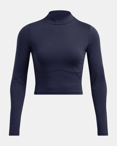 Super-soft & stretchy performance knit fabric delivers support & lasting comfort with improved durability|Material wicks sweat & dries really fast|4-way stretch material moves better in every direction|Mock neck design for added coverage & comfort|Slightly cropped body length Micro-elastic Solid Tops For Workout, Micro-elastic Moisture-wicking Athleisure Top, Moisture-wicking Micro-elastic Athleisure Top, Breathable Micro-elastic Casual Tops, Casual Breathable Micro-elastic Tops, Micro-elastic Elastane Tops With Moisture-wicking, Micro-elastic Moisture-wicking Elastane Tops, Moisture-wicking Micro-elastic Elastane Top, Versatile Workout Tops