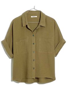 Relaxed Fit Khaki Shirt For Beach, Relaxed Fit Khaki Beach Shirt, Summer Relaxed Fit Khaki Blouse, Summer Khaki Relaxed Fit Blouse, Summer Khaki Blouse Relaxed Fit, Summer Khaki Blouse With Relaxed Fit, Relaxed Fit Khaki Top For Vacation, Khaki Relaxed Fit Top For Vacation, Khaki Cotton Tops For Vacation