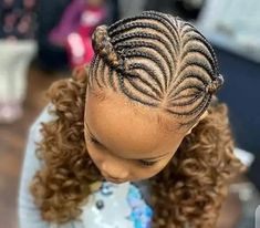 Ghana weaving n curls African Hair Braiding Styles For Kids, Fish Bone Hairstyles Plaits, Cornrows For Kids Black Children Hair, Children Cornrow Hairstyles Natural Kids, Braided Cornrow Hairstyles For Kids, Braids For Children, Cornrow Hairstyles Natural Hair, Cornrow Hairstyles For Kids, Kids Cornrows