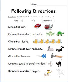 a worksheet with the words following directions