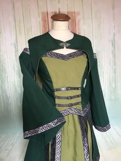 Celtic Dress, Womens Costumes, Celtic Dragon, Tailored Dress, Fantasy Dress, Women's Costumes, Larp, Green Cotton, Choose Colors