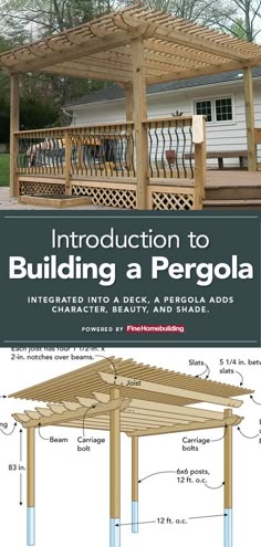 an instruction manual for building a pergola with instructions to build the pergola