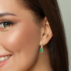 Celebrating Nature's Radiance Discover timeless elegance with our exquisite Created Colombian Emerald and Lab Grown Diamond Earrings Collection. Responsibly sourced in every sense, our created Emerald gemstones are physically, chemically, and optically identical to their natural counterparts. Crafted in lustrous 14K Yellow Gold, these gems of nature and science blend seamlessly to create timeless elegance. Elevate any look with a touch of luxury and sustainability, leaving a lasting impression o Yellow Gold Drop Earrings, Blue Topaz Bracelet, Gold Earrings For Women, Colombian Emeralds, Round Stud Earrings, Emerald Earrings, Diamond Drop Earrings, Yellow Gold Earring, Green Gemstones