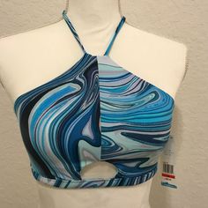 Speedo Amalfi Blue Bikini Top Size - Xs Color - Blue Halter Neck Top 82% Nylon , 18% Lycra Xtra Life Spandex Item Does Not Have Much Stretch. Msrp - $65 Fitted Blue Swimwear With Built-in Bra, Fitted Seamless Blue Swimwear, Blue Fitted Swimwear With Built-in Bra, Blue Halter Neck Tankini For Beachwear, Casual Blue Tankini For Pool, Blue Halter Top With Built-in Bra For Beach Season, Blue Swimwear With Built-in Bra, Blue Stretch Halter Top For Swimming, Blue Triangle Top Swimwear With Built-in Bra