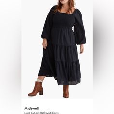 Madewell - Lucie Cutout Back Dress - Size 2x. Great Midi Dress, Super Comfortable And Flattering! Dress Is Navy Blue. Flattering Dress, Madewell Dresses, Back Dress, Dress Backs, Madewell, Color Blue, Midi Dress, Navy Blue, Womens Dresses