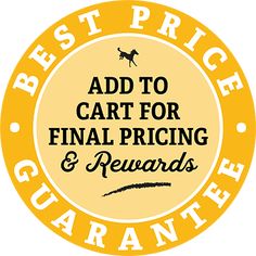 the logo for best price guarantees, with words that read add to cart for final pricing and reward