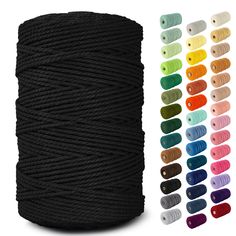 PRICES MAY VARY. Extensive Cords Variety - As crafters ourselves, we are your one-stop macrame cord provider for all your craft needs, providing the widest range of colors and thickness of craft rope for you. Soft And Strong - Our cotton cords consist of 3 ply strands twisted together. Be it 3mm macrame cord, 4mm or 5mm, we ensure the best quality cords in terms of softness and durability. Easy To Work With - You need macrame supplies that are reliable! Designed for both beginners and advanced a Boho Decorations, Diy Boho Decor, Rope Diy, Macrame Supplies, Dekor Diy, Rope Weave, Wall Hangers, Fibres Textiles, Macrame Plant Hangers