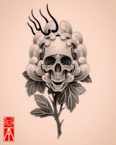 #neojapanesetattoo #skull #skulltattoos