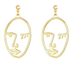 Get ready to shine with these stunning endless minimalist abstract face earrings! They feature impressive and eye-catching high polish shine that really elevate this style. You'll love the sophisticated look of these popular lady face earrings for your next event. More Details:- Carefully Handmade- Hypoallergenic Earrings- 316L Surgical Grade Stainless Steel- E-Coating (Anti-Tarnish)- Size: H: 45 mm W: 25 mm- Metal Colors: Silver, 18k Gold Sister Earrings, Face Crystals, Hair Earrings, Party Sunglasses, Art Earrings, Face Earrings, Chain Belts, Open Face, Abstract Faces