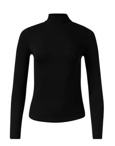 black-mock-neck-top_product.jpeg Black Mock Neck Top, Skirt And Top Dress, Black Mock Neck, Work Accessories, Long Sleeved Top, Mock Neck Top, Pencil Skirts, Casual Denim, Black Long Sleeve