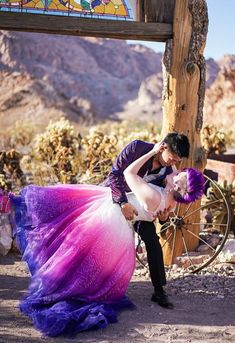 nontraditional colorful wedding dress dip dye ombre pink purple blue Dip Dye Wedding Dress, Dye Wedding Dress, Rainbow Wedding Dress, Ombre Wedding Dress, Bodice Wedding Dress, Tulle Ballgown, Galaxy Wedding, Purple Wedding Dress, Ombre Wedding