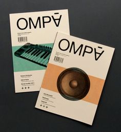 two magazine covers sitting on top of each other with an electronic keyboard in the middle