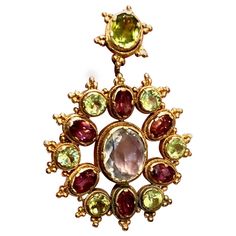 Interesting Clothing, Detachable Pendant, Semi Precious Stones, Antique Jewellery, Stone Pendant, Pink Tourmaline, Vintage Brooches, Stone Pendants, Aquamarine