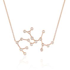 Sagittarius Diamond Constellation Necklace - Logan Hollowell Jewelry Logan Hollowell, Sagittarius Necklace, Sagittarius Constellation, Goddess Gifts, Constellation Jewelry, Constellation Necklace, Astrological Sign, Rose Gold Necklace, White Sapphire