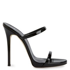 Find GIUSEPPE ZANOTTI Darsey on Editorialist. Black patent-effect synthetic fabric - 34%PL 66%PU 120 mm heel Platform height 10 mm Leather sole with logo Made in Italy Zanotti Heels, Black Strappy Sandals, High Shoes, Pump Sandals, Artificial Leather, Synthetic Fabric, Strappy Sandals, Giuseppe Zanotti