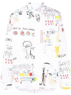 Painted Clothing, Magic E, Patchwork Shirt, Graphic Print Shirt, Puzzle Set, White Long Sleeve Shirt, Jean Michel, Junya Watanabe, Design Inspo