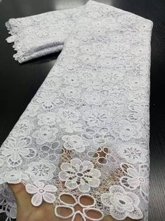 New Arrival Nigerian Lace Fabrics 2022 High Quality Lace - Etsy Crochet Lace Fabric For Wedding, White Lace Fabric For Party, Nigerian Lace Dress, Nigerian Lace Styles Dress, Nigerian Lace Styles, Corded Lace Fabric, Wedding Types, Nigerian Lace, Lace Fabrics