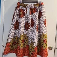 Nwt African Print Skirt Size Large. Skirt Has An Elastic Waist And Two Pockets On Each Side. Please Look At Pictures For Measurements. Colorful And Comes From A Pet Free And Smoke Free Home. Yellow Cotton Flowy Maxi Skirt, Yellow Relaxed Knee-length Skirt, Relaxed Yellow Knee-length Skirt, Yellow Knee-length Relaxed Fit Skirt, Yellow Full Maxi Skirt, Yellow Skirt With Elastic Waistband, Yellow Flowy Cotton Maxi Skirt, Yellow Maxi Full Skirt, Yellow Flowy Full Maxi Skirt