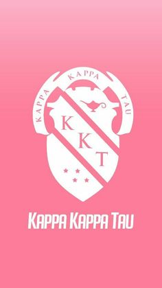 the logo for kappa kapa tau is shown on a pink and white background