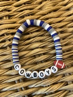 Childrens Sports Team Bracelet ONE Bracelet of Team Choice - Etsy Masculine Clay Bead Bracelet, Team-colored Sports Bracelets With Letter Beads, Team-colored Bracelets With Letter Beads For Sports, Team-colored Letter Beads Bracelets For Sports, Game Day Team Spirit Stretch Bracelet With Round Beads, Team Spirit Letter Beads Wristband For Game Day, Team Spirit Wristband With Letter Beads For Game Day, Team-colored Wristband For Game Day, Sporty Team-colored Beaded Bracelets For Sports Events