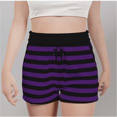 One thing I am always looking for is a pair of good quality shorts to wear in the summer with an interesting print! I love stripes so I have been putting together a range that you can wear to bring out your inner Goth/ Punk side. Comfortable shorts with an elasticated waistband with drawstring and pockets. Fabric : Scuba(95% polyester and 5% spandex) Regular fit Shorts Fabric weight: 230g/m² Perfect for wearing in the summer and on holiday. Made to order and delivered in approx 2-3 weeks. Trendy Striped Shorts With Built-in Shorts, Black Emo Style Bottoms For Summer, Casual Striped Shorts, Casual Striped High-waisted Shorts, Summer Cotton Emo Bottoms, Emo Style Cotton Bottoms For Summer, Summer Emo Cotton Bottoms, Purple Punk, Outfits Mit Shorts