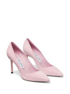 Jimmy Choo Romy 85mm Suede Pumps - Farfetch Light Pink Pumps, Jimmy Choo Romy 85, Magnolia Parks, Beautiful Wardrobe, Jimmy Choo Romy, Jimmy Choo Pumps, Princess Shoes, Pink Pumps, Iconic Bags